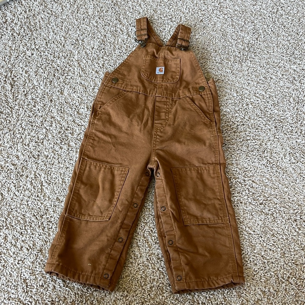 Carhartt Baby Boys' Canvas Overall Flannel Lined